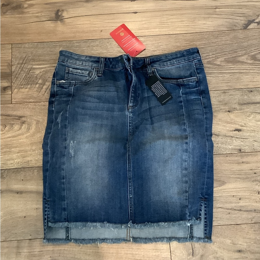 KUT from the Kloth Connie Dark Blue Denim Skirt